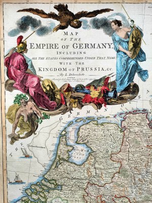 Monumental map of the Germanic Empire and the Kingdom of Prussia including the territories of Poland Lithuania and neighboring countries - 106 x 125 cm [ copperplate hand colored] - L. Delarochette, London ca. 1790, [ Thomas Kitchin], Map of the Empire of