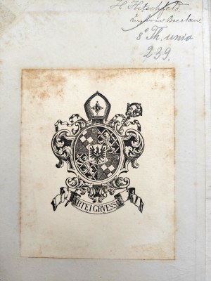 Ex libris of the Library of the Cistercian Abbey in Krzeszów - Kirche oder Protestantismus? - Mainz 1883 [ On the four hundredth anniversary of Martin Luther's birth].