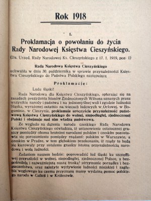 Dąbrowski W. - Kwestja cieszyńska - zbiór dokumentów z okresu walki o Śląsk Cieszyński 1918 -1920 - Katowice 1923