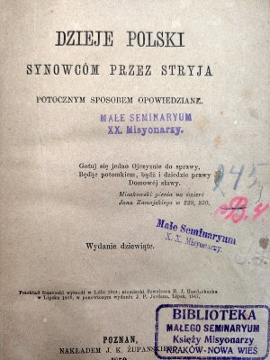Joachim Lelewel - The history of Poland told to the sonnets by Stryja in a colloquial way - Poznań 1859