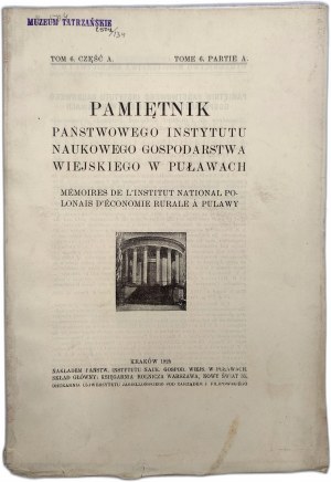 Diario dell'Istituto Scientifico Statale di Puławy - Cracovia 1925