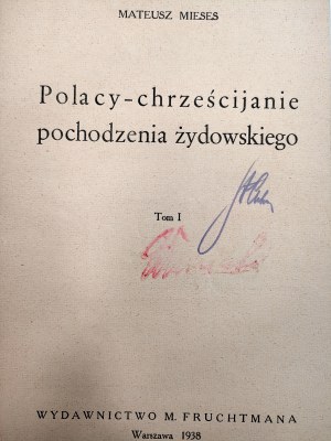 Mieses Mateusz - Poles - Christians of Jewish origin - Warsaw 1938 [ Alphabetical list of families of Jewish origin].