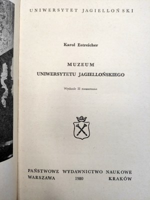 Estreicher Karol - Jagiellonian University Museum - Cracow 1980