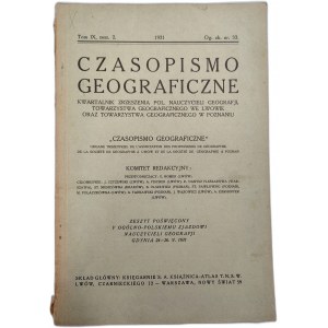 Czasopismo Geograficzne - tom IX, zeszyt 2 - Lwów 1931 [ Koleje Gdańsk - Gdynia , Pomorze]