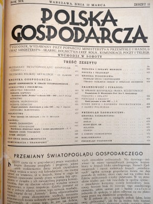 Polska Gospodarcza - a weekly magazine of the second year, Warsaw 1938