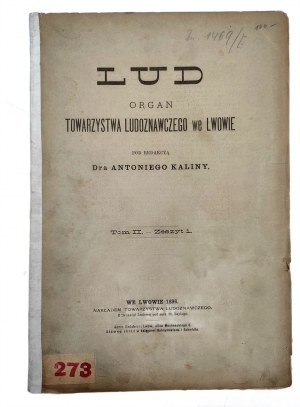 A. Kalina (ed.) - LUD - Organ of the Folklore Society in Lviv - Year II - No. 1 , Lviv 1896 [ mushrooms in the beliefs of the people, Spiż