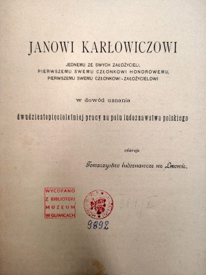 A. Kalina (ed.) - LUD - Organ of the Folklore Society in Lviv - Year II - No. 1 , Lviv 1896 [ mushrooms in the beliefs of the people, Spiż