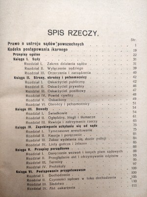 Prosecutor S. Czerwiński - Postepowanie karne do użytku Policji Państwowej - Warsaw 1929