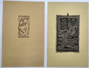 A collection of 4 exlibrises of bilateral libraries from the 1970s [Krakow, Koszalin, Wroclaw, Rogow, Lodz, Radom, Szczecin ].