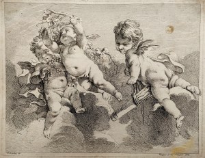 François Boucher (1703 -1770) - Three Cupids - copperplate, published by Gabriel Huquier - [first half of the 18th century].