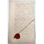 Akt notarialny z sędziowską pieczęcią lakową z 1879 roku - [zabór rosyjski]