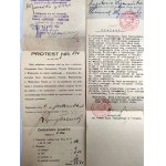 Zbiór 11 Urzędowych blankietów wekslowych z pieczęciami Poznań, Wąbrzeźno, Toruń - II RP [ weksel]