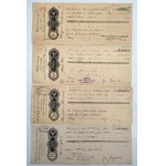 Zbiór 9 Urzędowych blankietów wekslowych z pieczęciami Gdańsk - Danzig, Wąbrzeźno, Grudziądz, Golub - II RP [ weksel]