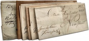 Collection of 8 letters from the 18th and 19th centuries - Opole - Prudnik, Brzeg [ Lacquer stamps].
