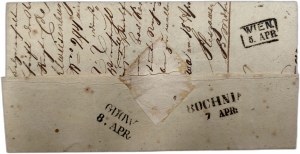 Letter with stamps : Gdów, Bochnia, Vienna, Alba, addressed to Wiśniowa in Galicia - 1857