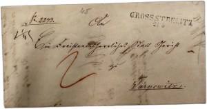 Letter addressed to Tarnowskie Góry - stamp Strzelce Opolskie 1845