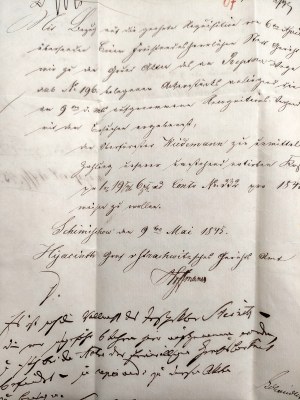 Letter addressed to Tarnowskie Góry - stamp Strzelce Opolskie 1845
