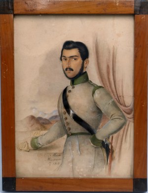 Portrét důstojníka rakousko-uherské armády, akvarel - 1842
