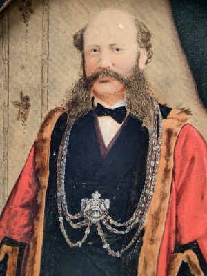 Portrait of an American dignitary - watercolor, 1875