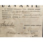 Wojskowe Pochwalne Uznanie za sprawne i przepisowe podkuwanie koni - Dowództwo Okręgu Korpusu Nr. II w Lublinie, Podpis Pułkownika Stefana Iwanowskiego, Hrubieszów 1937 rok
