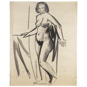 Roman Opałka (1931 Abbeville-Saint-Lucien - 2011 Rome), Study of a nude, 1950s.