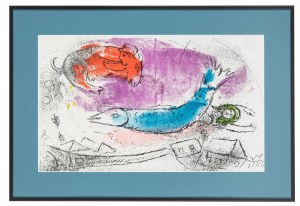 Marc Chagall (1887 Lozno presso Vitebsk-1985 Saint-Paul de Vence), Pesce azzurro, 1957