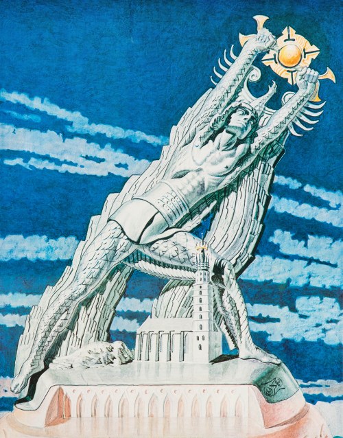 Stanisław Szukalski (1893 Warta - 1987 Burbank), Copernicus harnessing the sun, 1973