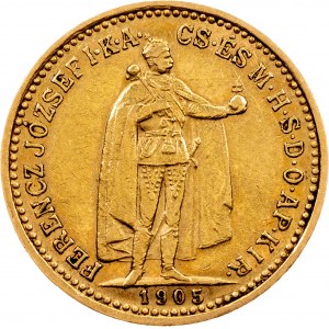 Franz Joseph I., 10 Korona 1905, KB