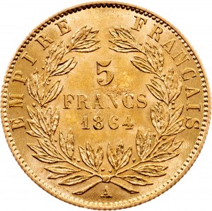 Napoléon III, 5 Francs 1864, A