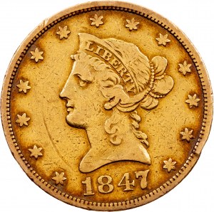 Bundesstaatliche Republik, 10 Dollar 1847, Philadelphia