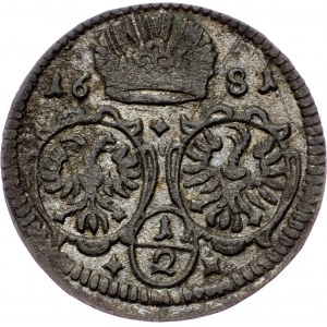 Leopoldo I., 1/2 Kreuzer 1681, Oppeln