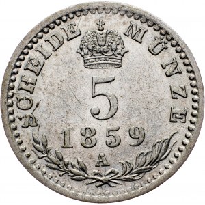 Francesco Giuseppe I., 5 Kreuzer 1859, A, Vienna