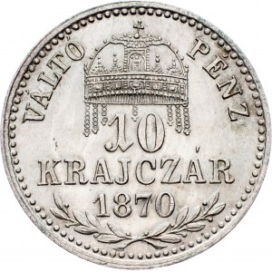 Franciszek Józef I., 10 Krajczár 1870, KB, Kremnitz