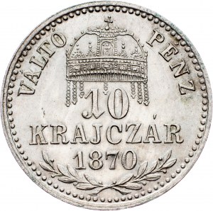 Francesco Giuseppe I, 10 Krajczár 1870, KB, Kremnitz
