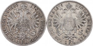 Franz Joseph I., 1 Gulden 1878, 1890, Viedeň