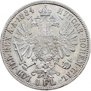 Franz Joseph I., 1 Gulden 1884, Viedeň