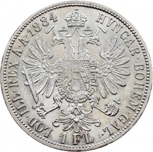 Franz Joseph I., 1 Gulden 1884, Viedeň