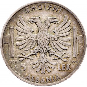 Albania, 5 Lek 1939, Roma