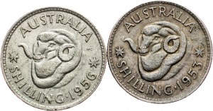 Australia, 1 szyling 1953, 1956