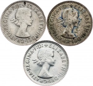 Australie, 3 pence 1955, 1956, 1964