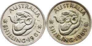 Austrálie, 1 šilink 1960, 1961