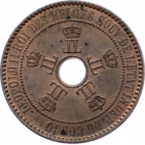 Kongo Belgijskie, 5 centymów 1887 r.