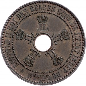 Belgické Kongo, 5 centimů 1888