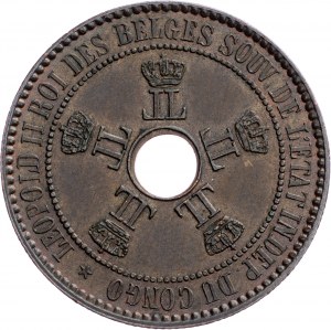 Belgické Kongo, 5 centimů 1888
