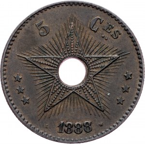 Belgian Congo, 5 Centimes 1888