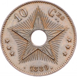 Kongo Belgijskie, 10 centymów 1889 r.