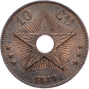 Belgické Kongo, 10 centimů 1889