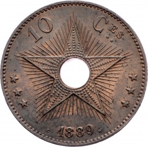 Belgické Kongo, 10 centov 1889