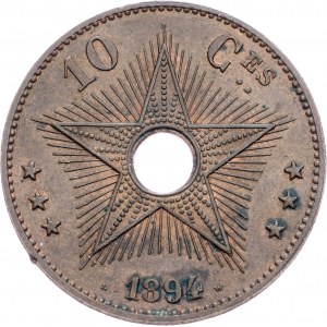 Kongo Belgijskie, 10 centymów 1894 r.