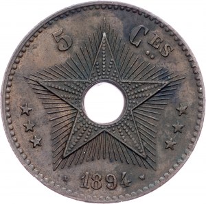 Congo Belga, 5 centesimi 1894